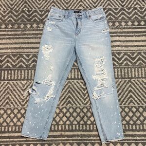 Abercrombie & Fitch Light Blue Distressed Boyfriend Jeans